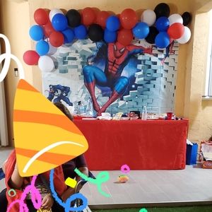 Spiderman party 4 pieces background candle tattos